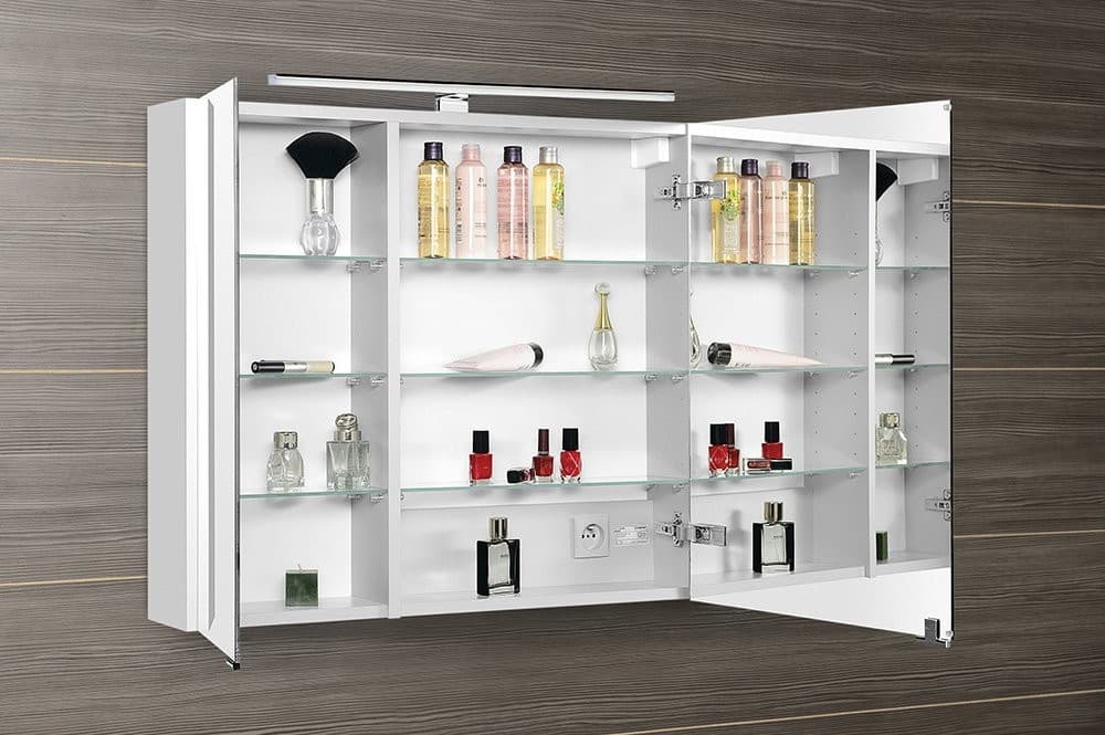 MIRRÓ szafka z lustrem LED 80x70 cm biała