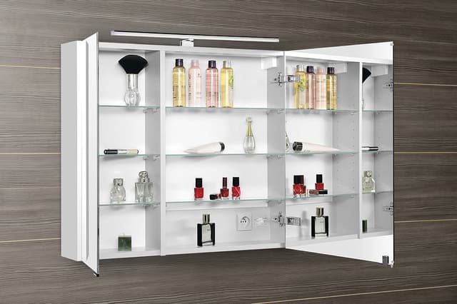 MIRRÓ szafka z lustrem LED 80x70 cm biała