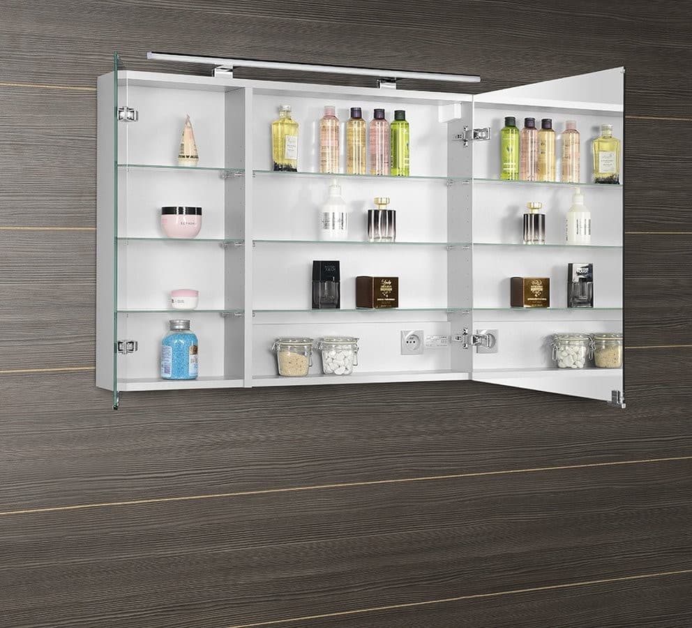 MIRRÓ szafka z lustrem LED 90x70 cm, biała