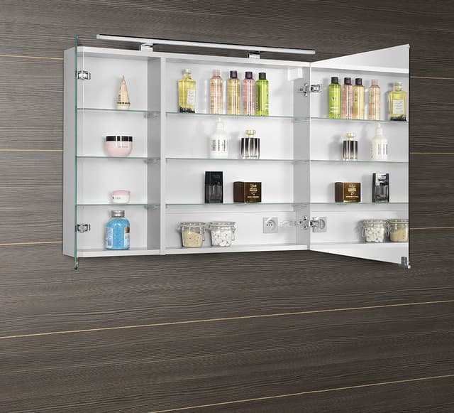 MIRRÓ szafka z lustrem LED 90x70 cm, biała