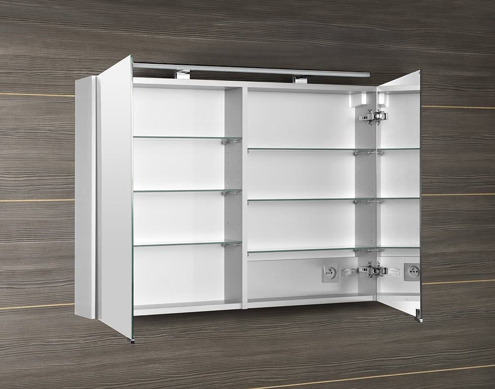 MIRRÓ szafka z lustrem LED 100x70 cm, biała