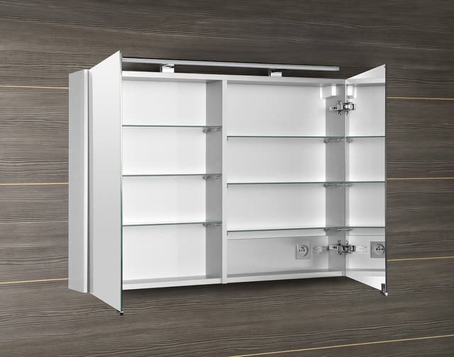 MIRRÓ szafka z lustrem LED 100x70 cm, biała