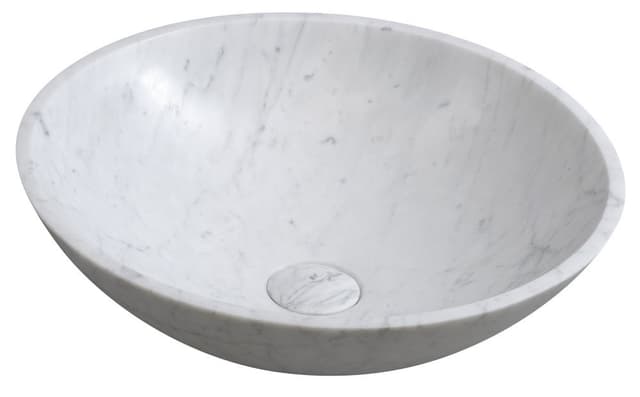 BLOK umywalka kamienna Ø 42 cm, biała carrara matowa