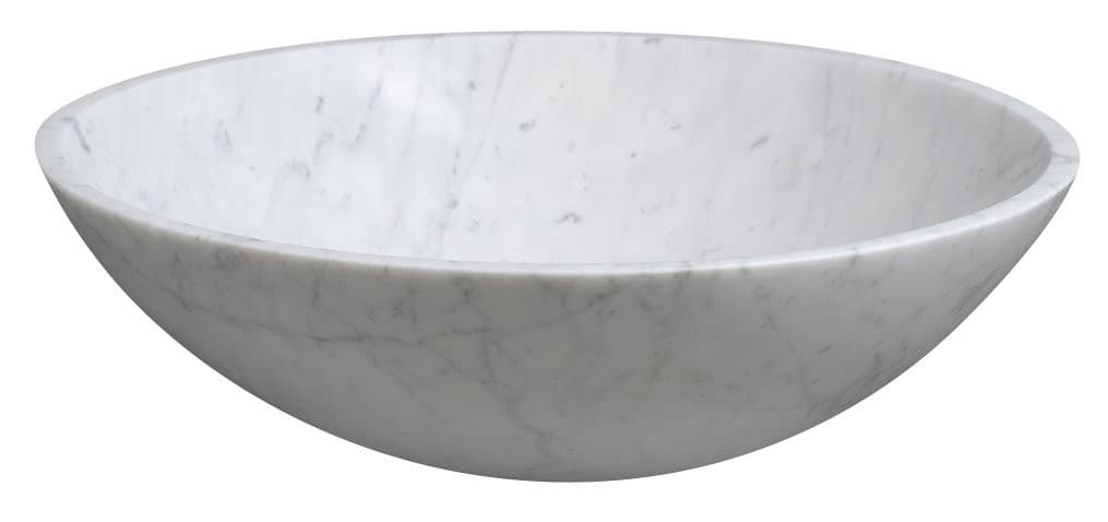 BLOK umywalka kamienna Ø 42 cm, biała carrara matowa