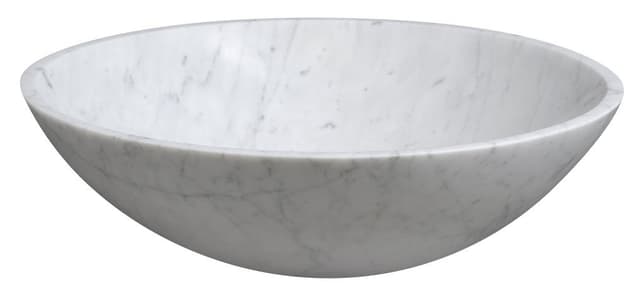 BLOK umywalka kamienna Ø 42 cm, biała carrara matowa