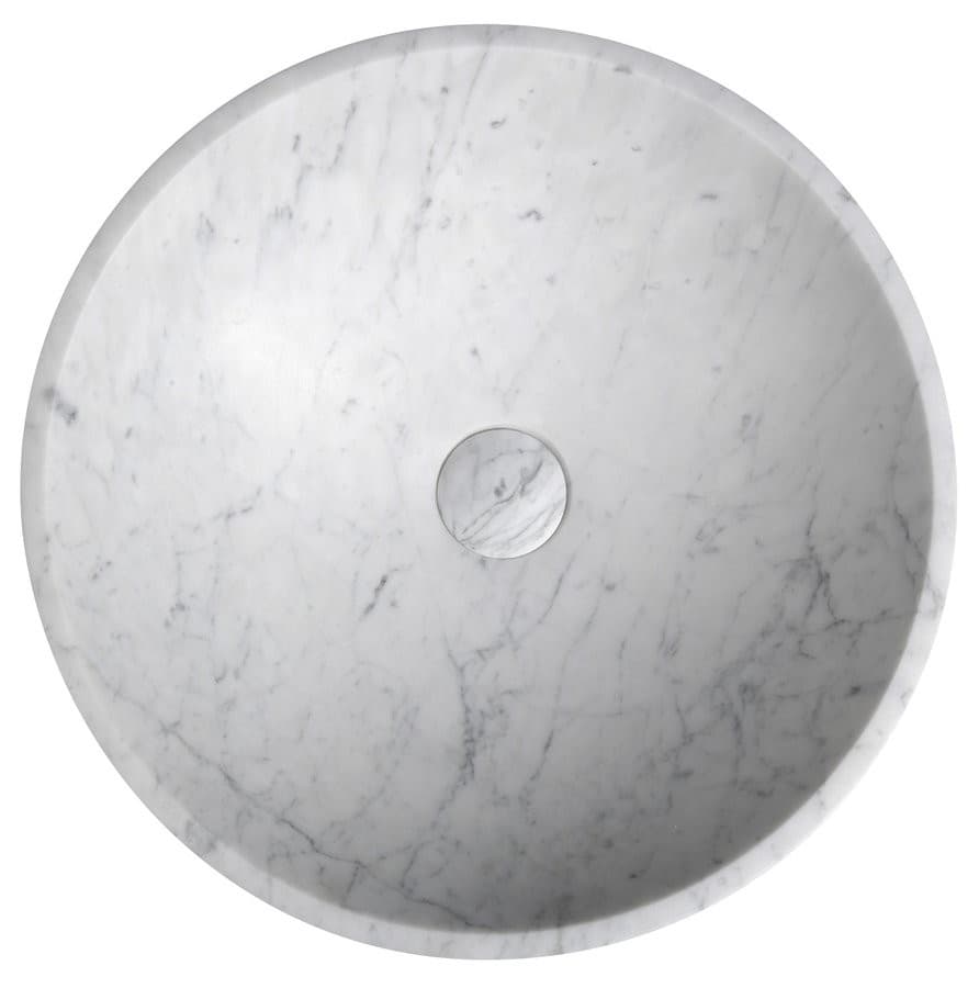 BLOK umywalka kamienna Ø 42 cm, biała carrara matowa