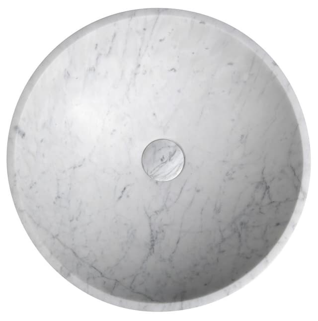 BLOK umywalka kamienna Ø 42 cm, biała carrara matowa