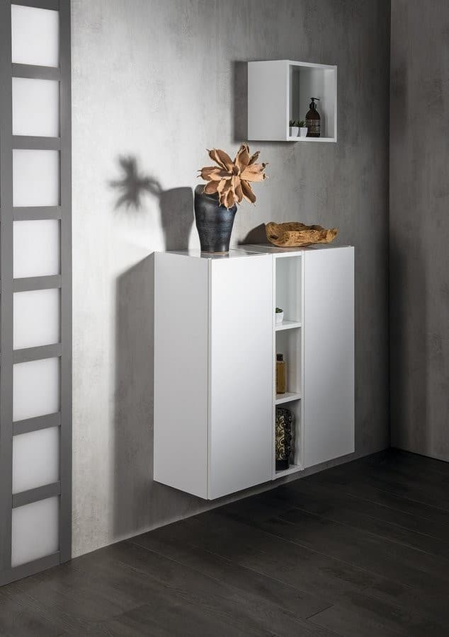 ESPACE szafka 35x94x32cm, 1 drzwiczki dąb srebrny