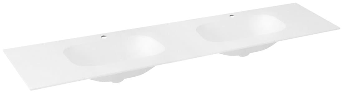 TREOS umywalka podwójna 171,6x51,3 cm, Rockstone, biały mat