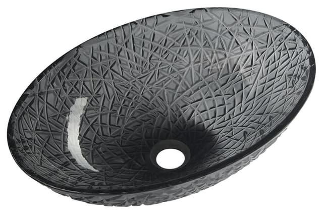 PURUS grawerowana szklana umywalka nablatowa 50x36 cm