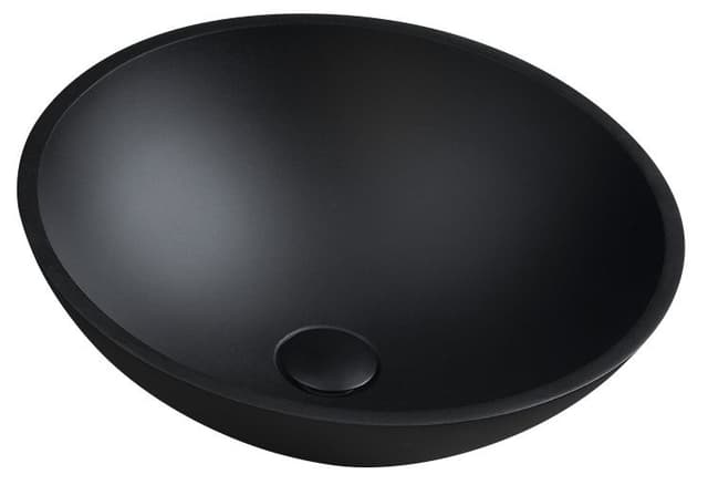 TELICA szklana umywalka nablatowa 42 cm czarny mat
