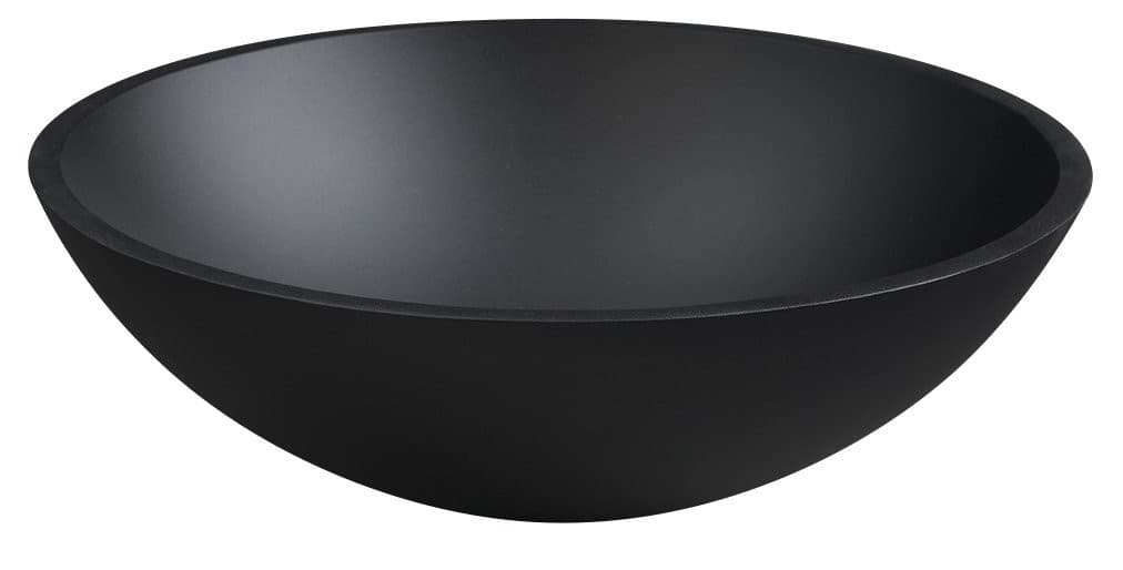 TELICA szklana umywalka nablatowa 42 cm czarny mat