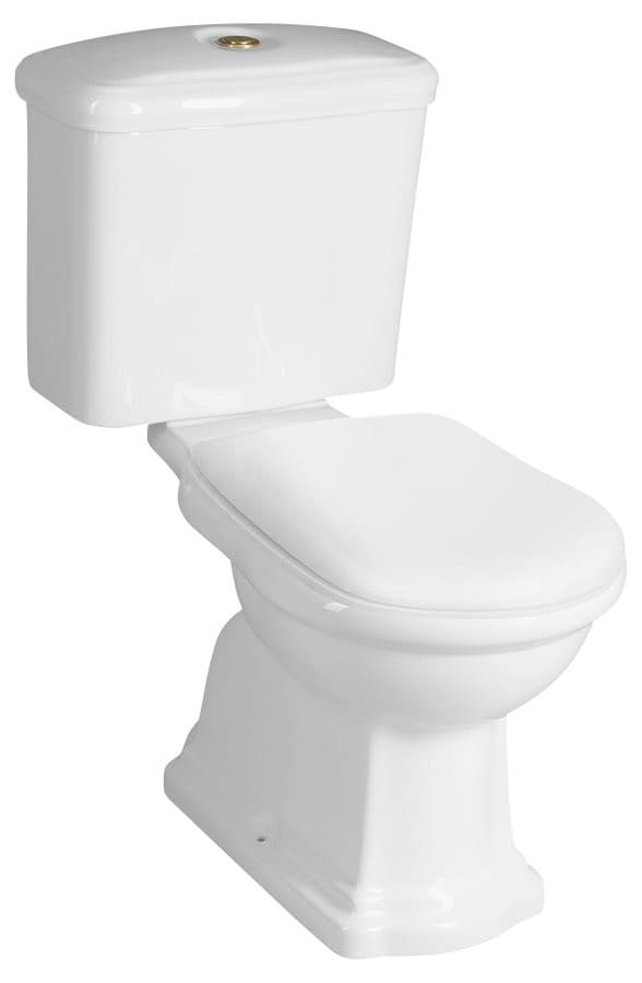 RETRO kompakt WC poziomy, biały-brąz