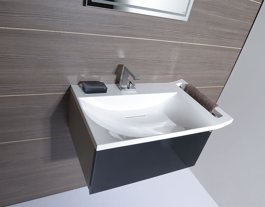 ZEUS szafka umywalkowa z syfonem 60x26x45cm czarna/titan alu