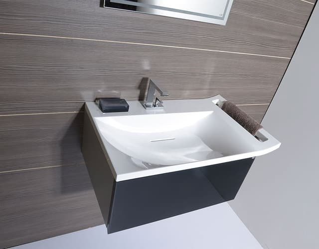 ZEUS szafka umywalkowa z syfonem 60x26x45cm czarna/titan alu