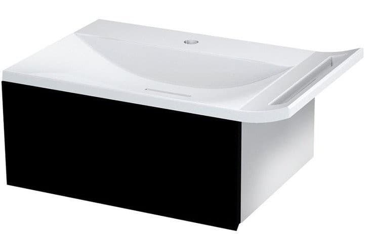 ZEUS szafka umywalkowa z syfonem 60x26x45cm czarna/titan alu