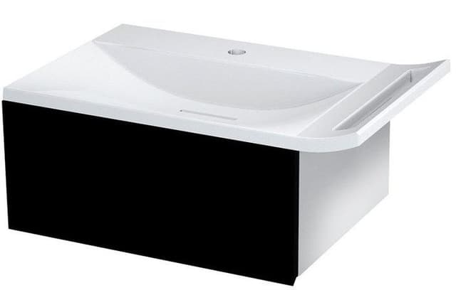 ZEUS szafka umywalkowa z syfonem 60x26x45cm czarna/titan alu