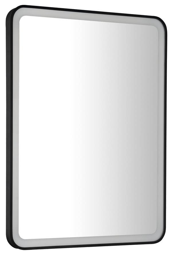 VENERO lustro LED 60x80 cm, czarne z neutralnym światłem
