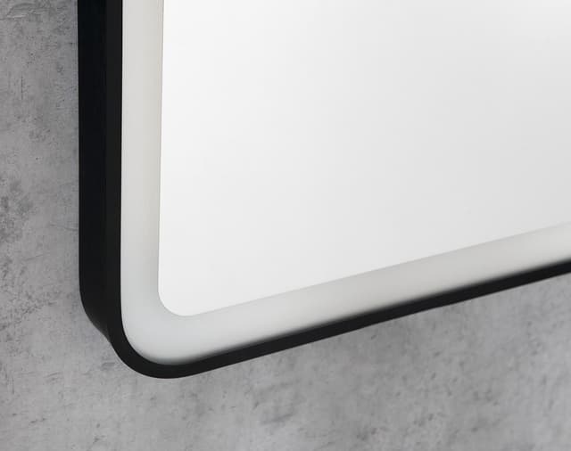 VENERO lustro LED 60x80 cm, czarne z neutralnym światłem