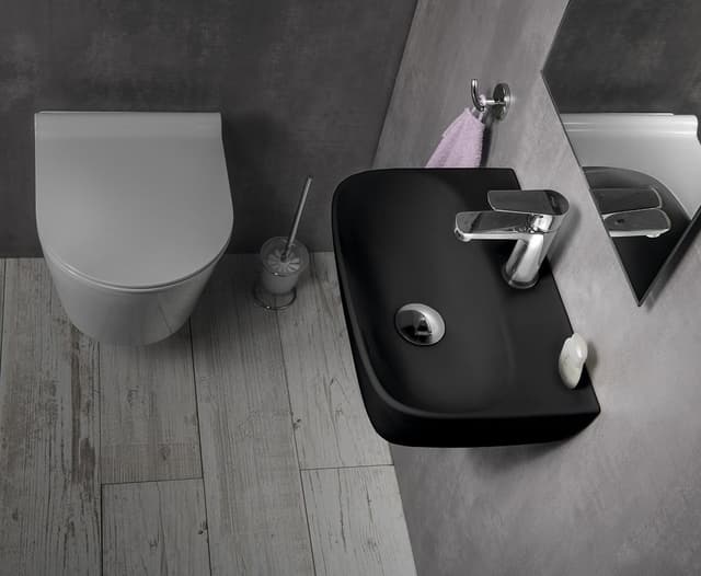 NERISSA umywalka ceramiczna 42,5x28,5 cm - czarny mat