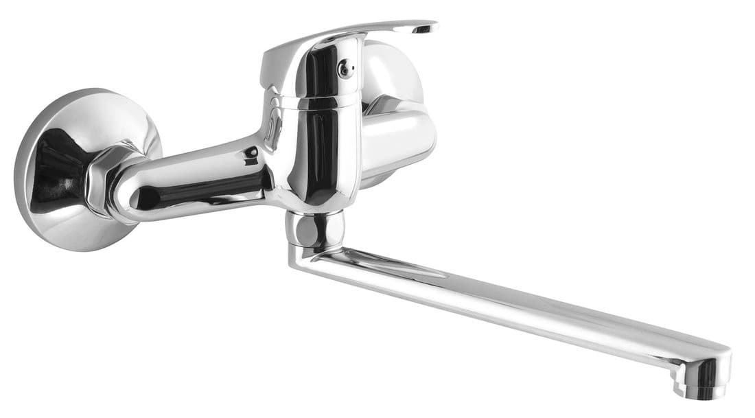 AQUALINE 35 bateria ścienna, płaski uchwyt chrom
