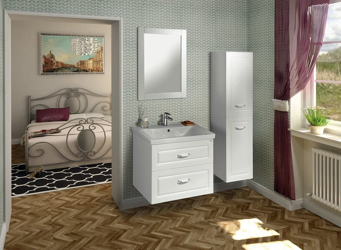 FAVOLO lustro w ramie 70x90 cm, biały mat