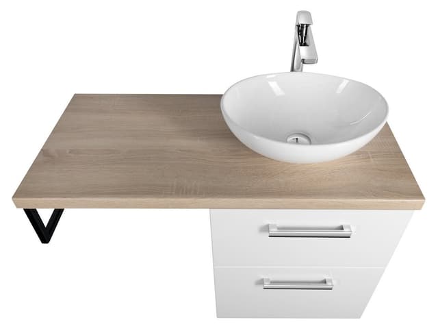 VEGA zestaw łazienkowy 97,5 cm, biały/dąb platyn