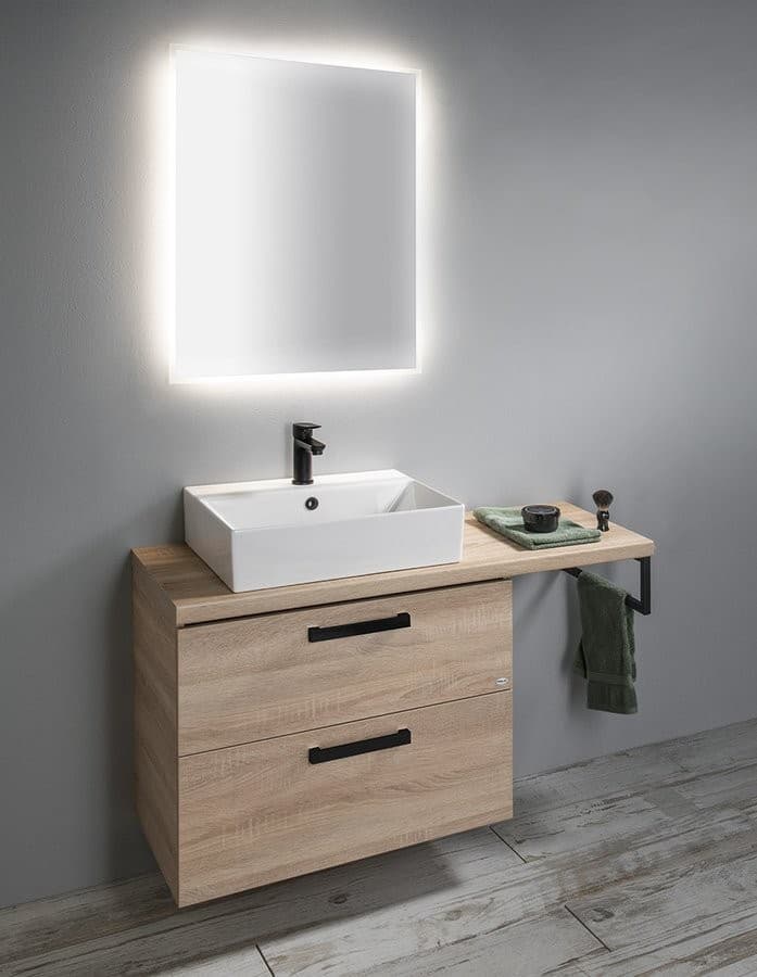 VEGA zestaw łazienkowy 125 cm, dąb platyn