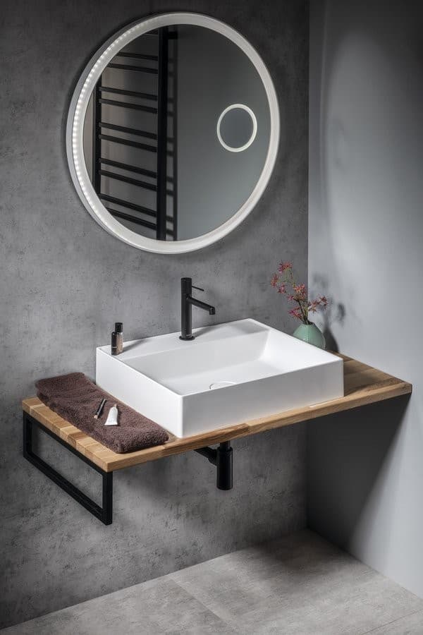 Blat WOODY 700x28x500mm, lity dąb naturalny