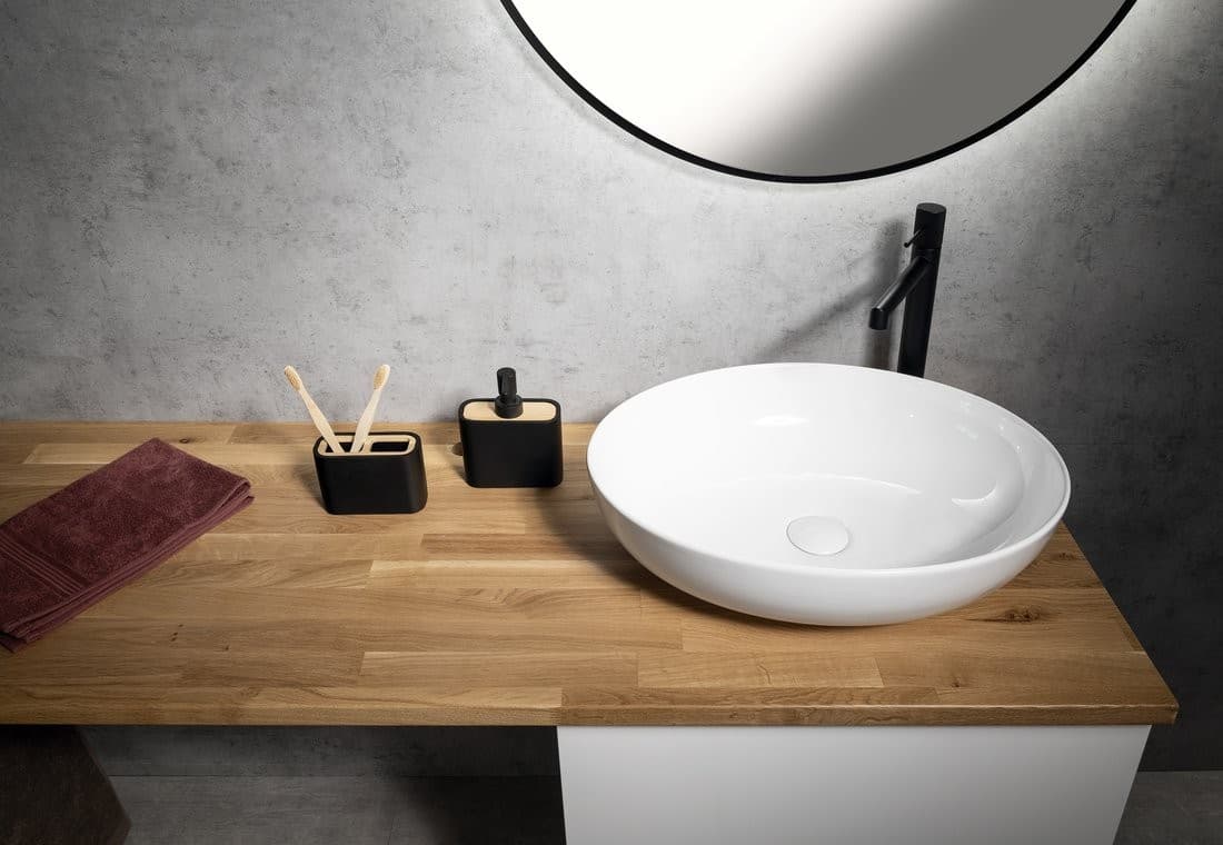 Blat WOODY 180x28x500mm, lity dąb naturalny