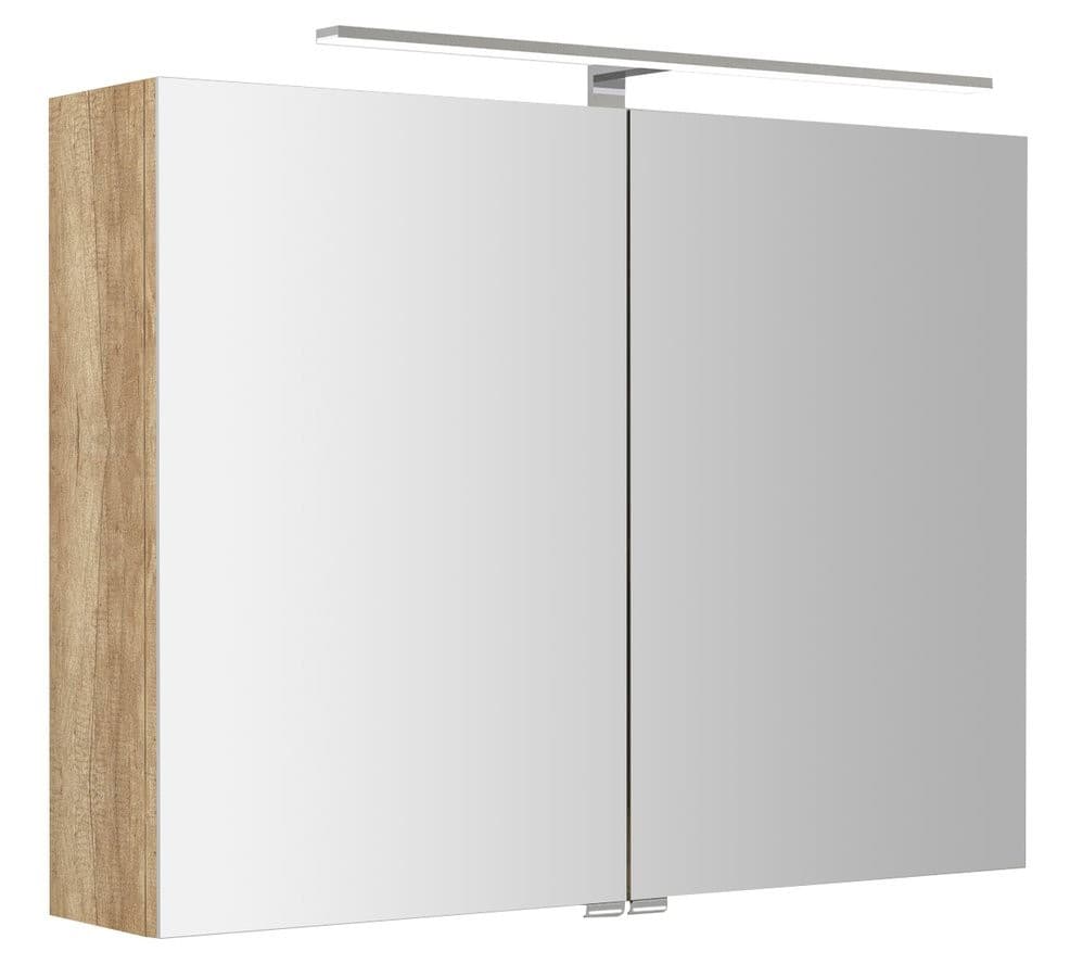 RIWA szafka z LED i lustrem 81x70cm, dąb alabama