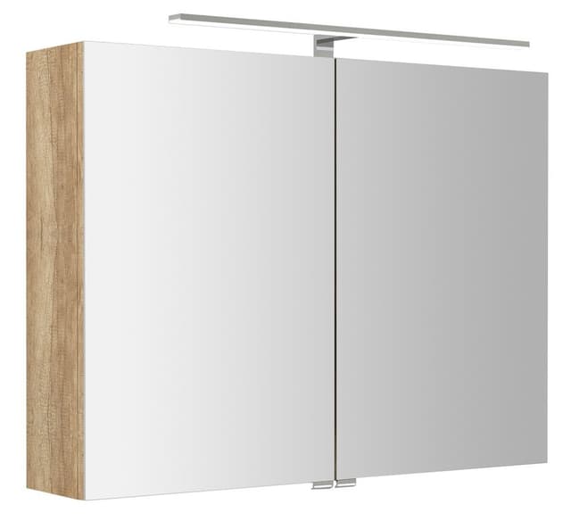 RIWA szafka z LED i lustrem 81x70cm, dąb alabama
