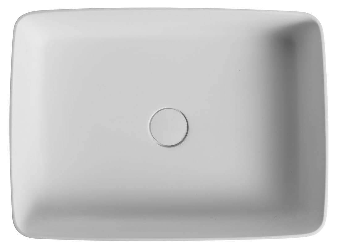 THIN umywalka nablatowa 50x37 cm, biały mat - Solid Surface