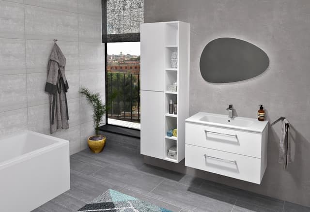 CIRASA szafka pod umywalkę 79,8x52x46 cm, biały połysk