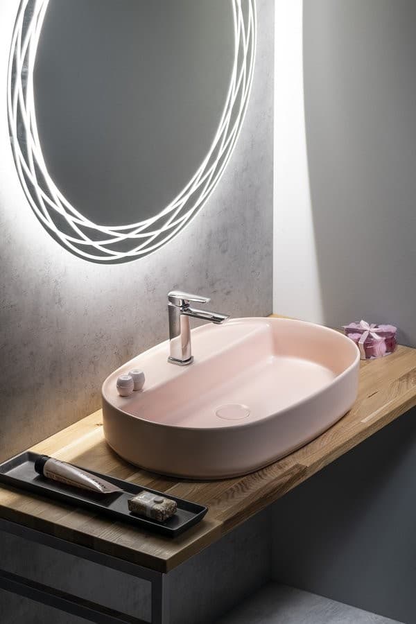 INFINITY OVAL umywalka ceramiczna nablatowa 60x40cm