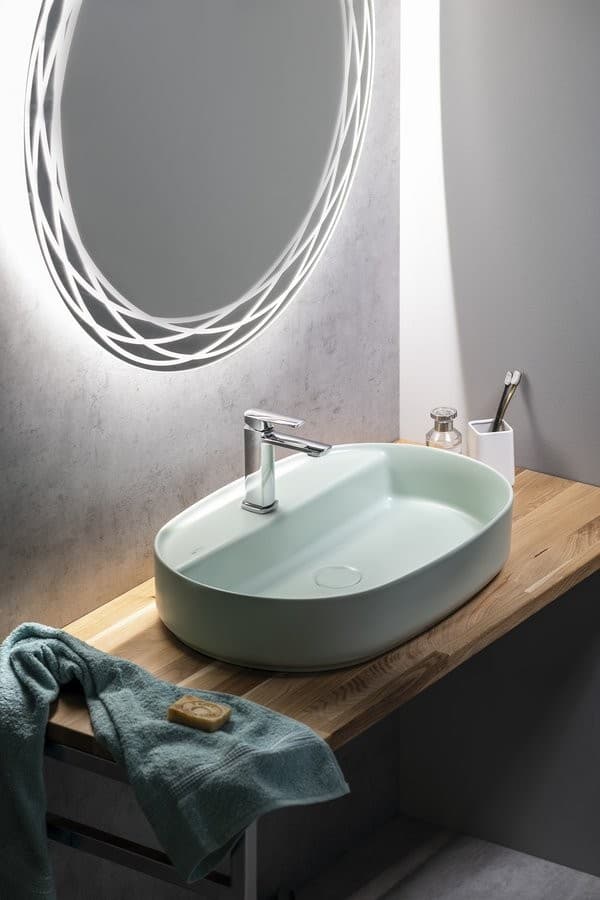 INFINITY OVAL umywalka nablatowa ceramiczna 60x40cm