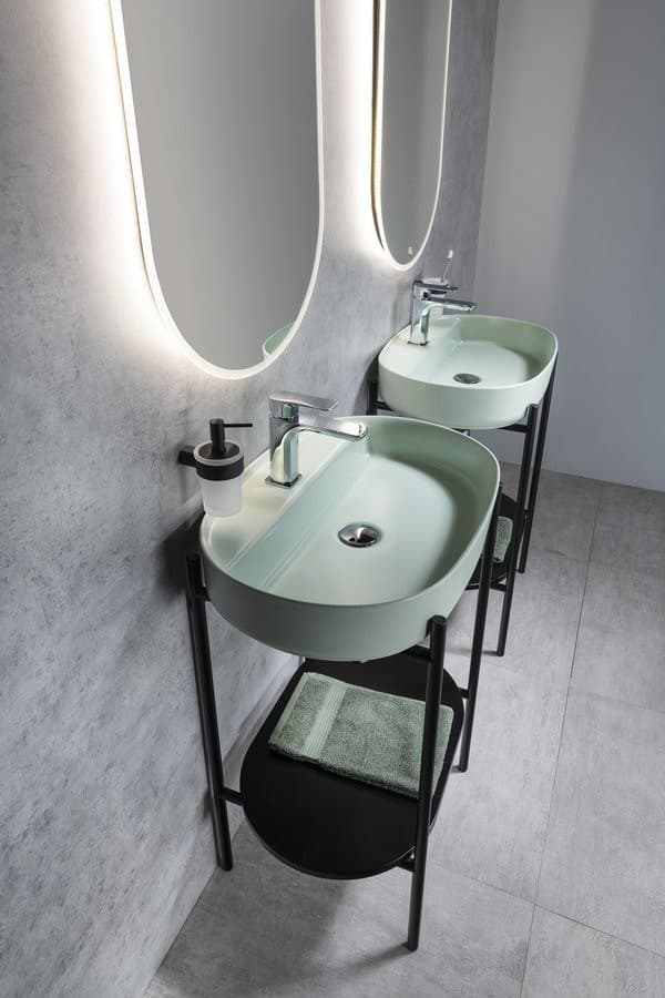 INFINITY OVAL umywalka nablatowa ceramiczna 60x40cm