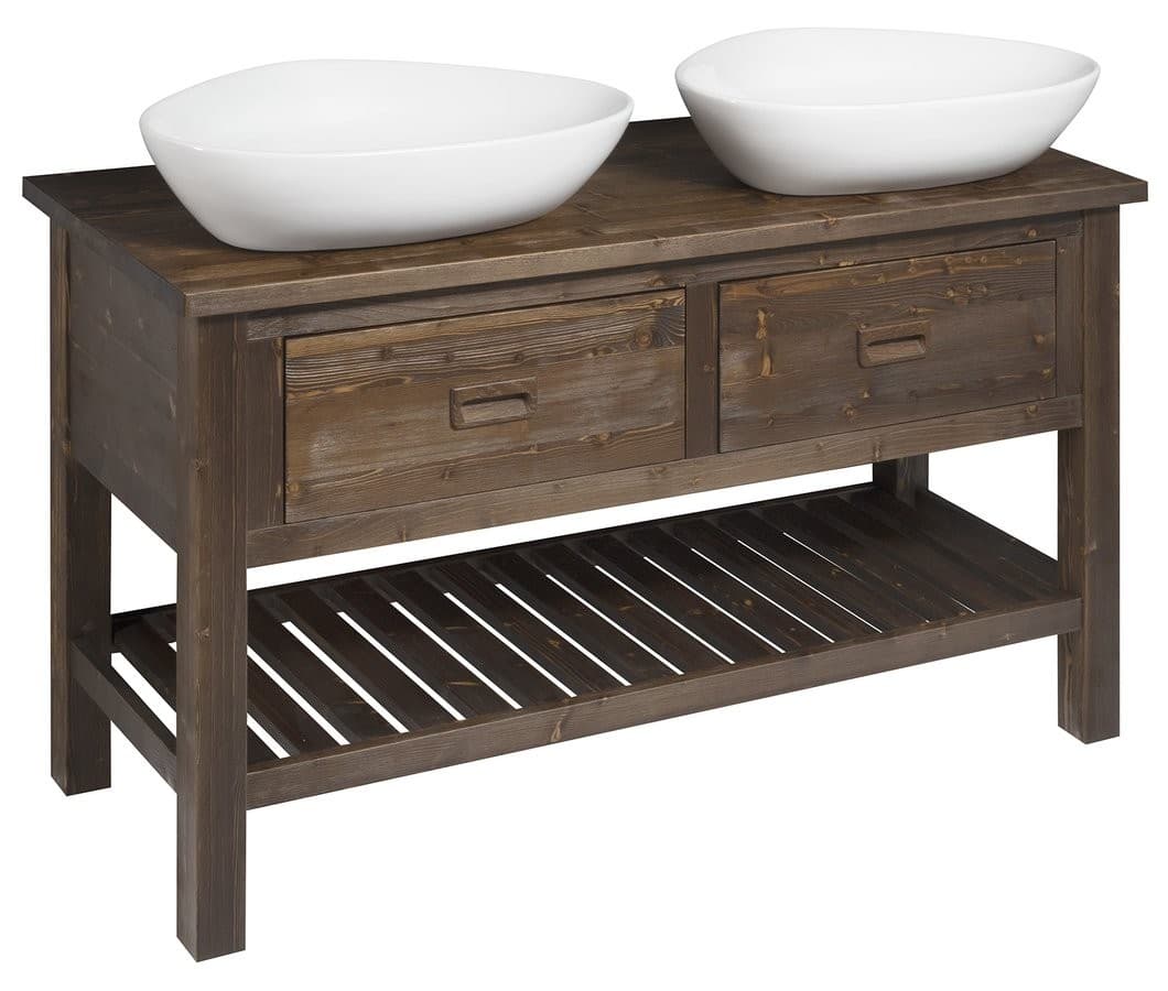 BRAND szafka pod umywalkę 130x73x50cm, bejcowany świerk