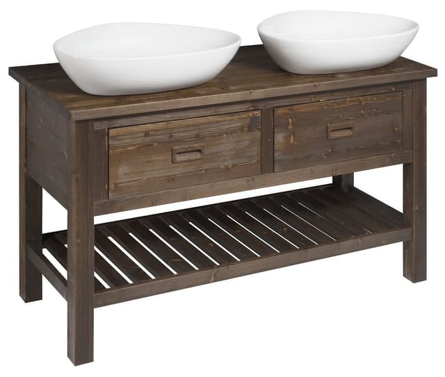 BRAND szafka pod umywalkę 130x73x50cm, bejcowany świerk