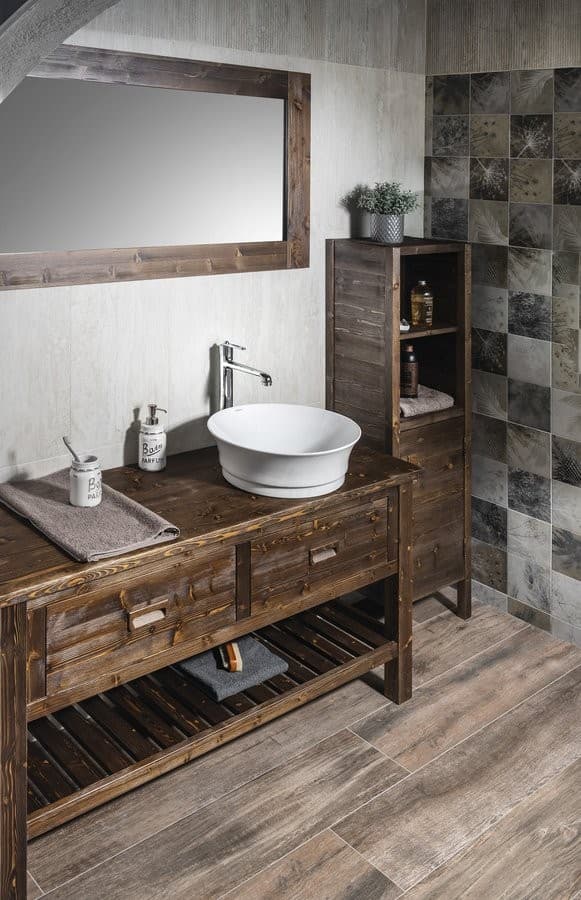 BRAND szafka pod umywalkę 130x73x50cm, bejcowany świerk