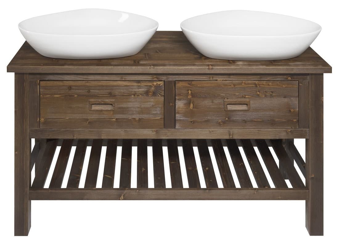 BRAND szafka pod umywalkę 130x73x50cm, bejcowany świerk