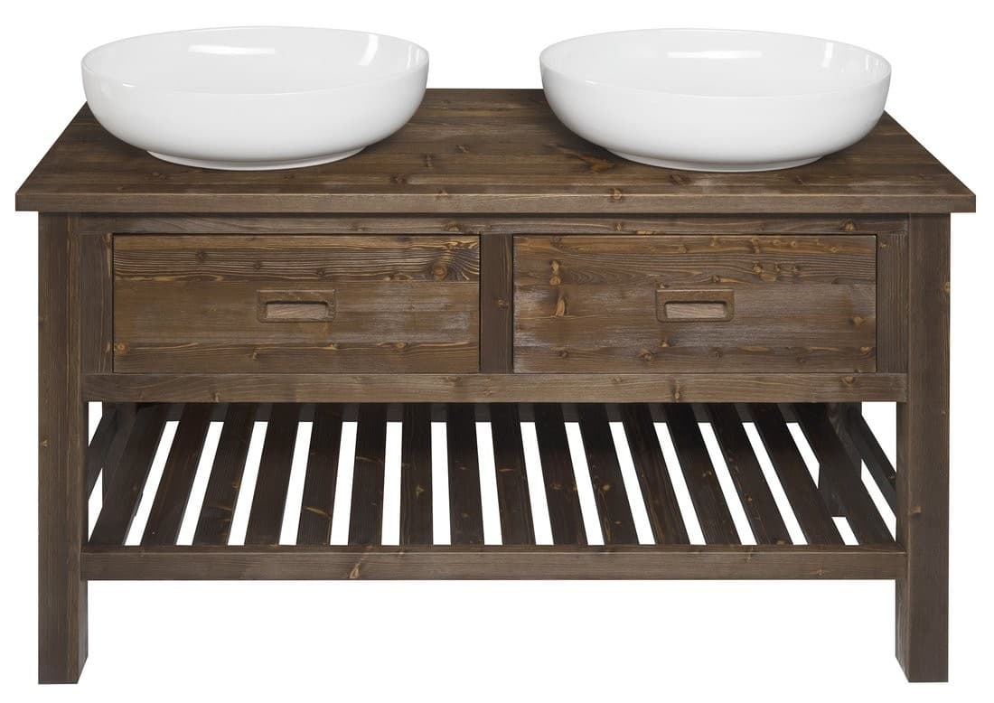 BRAND szafka pod umywalkę 130x73x50cm, bejcowany świerk