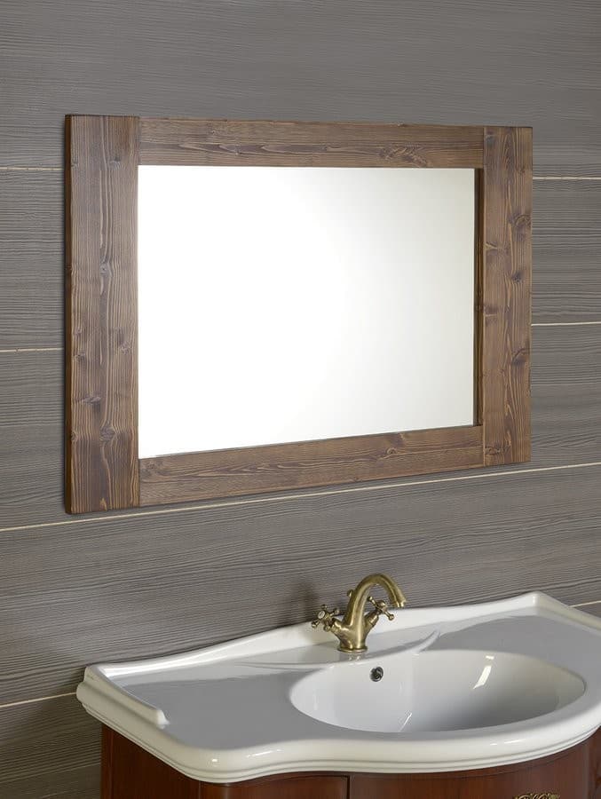 BRAND lustro w ramie drewnianej 1000x800 mm - świerk bejcowany