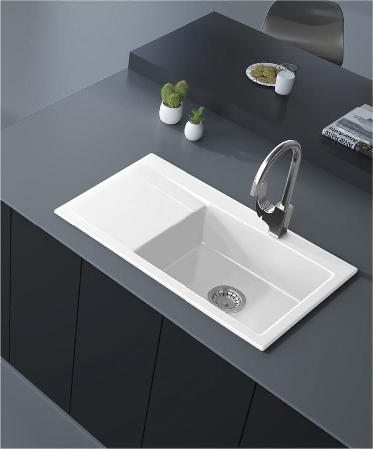 AVORIA ceramiczny zlewozmywak z ociekaczem 86x51 cm