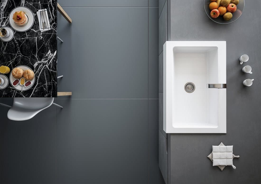 ARYA ceramiczny zlewozmywak 86x62 cm z otworem na baterię