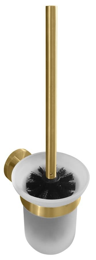 X-ROUND GOLD wisząca szczotka do WC, szkło mleczne