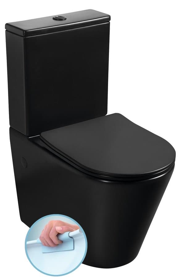 PACO RIMLESS kompakt WC, bezrantowy, czarny mat