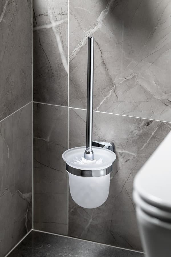 INSIA wisząca szczotka do WC, szkło mleczne, chrom (10280)