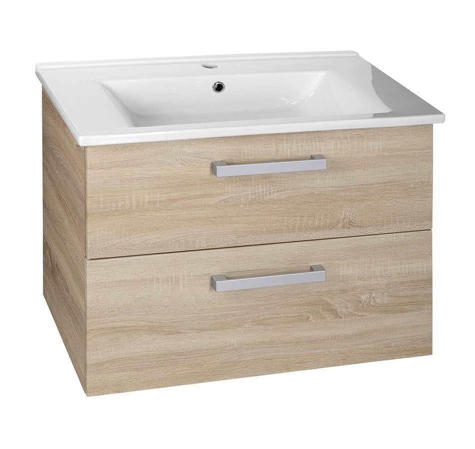 VEGA szafka umywalkowa 72 cm, dąb platin, 2 szuflady