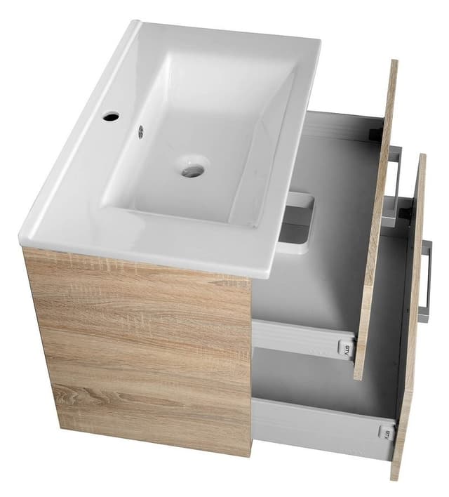 VEGA szafka umywalkowa 72 cm, dąb platin, 2 szuflady